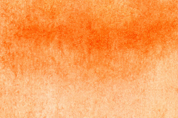 .Watercolor orange background on paper. Abstract illustration.