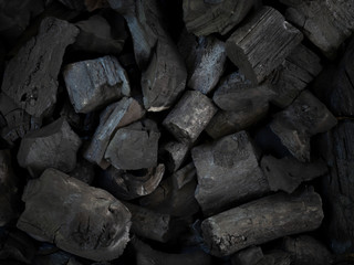 Natural black coals for background.