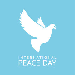 Vector illustration of international peace day, dove of peace