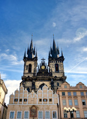 Fototapeta na wymiar The Church of Our Lady before Tyn, is a gothic church located in the Old Town Square of Prague, Czech Republic.