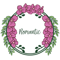 Template for card romantic, with natural purple flower frame background. Vector