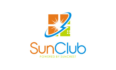 logo sun club powered energy vector
