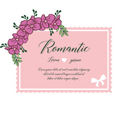 Beauty bright purple wreath frame, for wedding card romantic. Vector