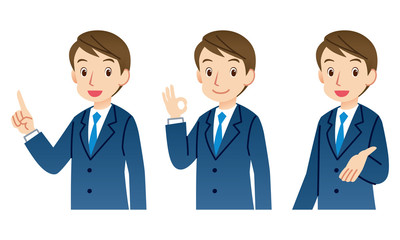 ビジネスマン　表情ポーズ　セット