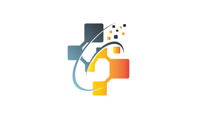 logo digital tecnology network vector