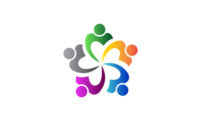 logo team work people group vector
