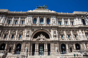 Fototapeta premium The Palace of Justice the seat of the Supreme Court of Cassation and the Judicial Public Library located in the Prati district of Rome built between 1888 and 1910
