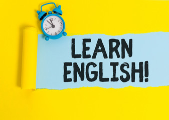 Word writing text Learn English. Business photo showcasing gain acquire knowledge in new language...