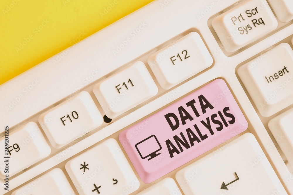 Poster writing note showing data analysis. business concept for translate numbers to analytical conclusion 