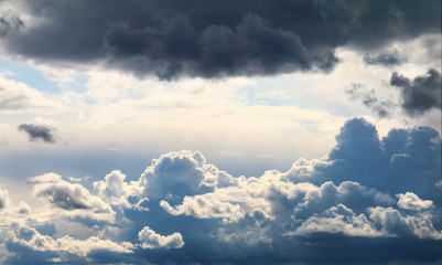 cloudy sky awaiting a thunderstorm. panorama of clouds in a stormy sky