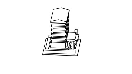 coloring page of a building