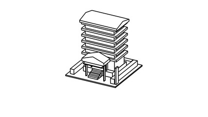 coloring page of a building