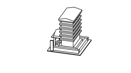 coloring page of a building