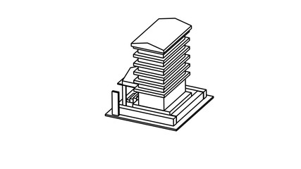coloring page of a building