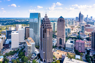 Aerial view downtown Atlanta skyline