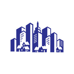 Naklejka premium Cityscape design corporation of buildings Logo for Real estate business company