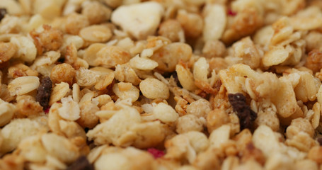 Stack of oat cereal breakfast