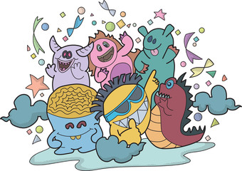 Cute monster have a good time that is fun