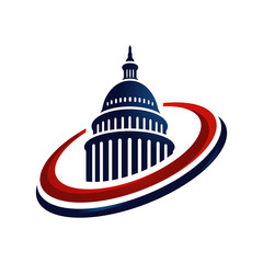 creative simple american capitol building vector logo design