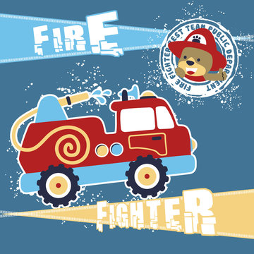 firefighter cartoon with funny fireman
