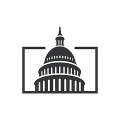 Government icon Premium Creative Capitol building logo vector design Iconic Landmark illustrations