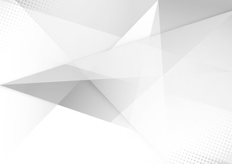 Obraz premium White and grey background. Corporate technology modern design. Pattern style geometric. Abstract modern background used about technology or product presentation backdrop. Vector illustration.
