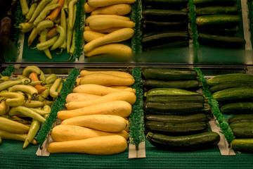 farmers market produce tomatoes corn and squash