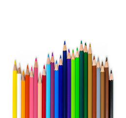 Color pencils isolated on white background