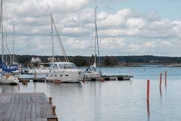 Fototapeta na wymiar Marina with Yachts - Bsltic Sea - Sweden