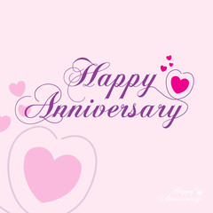 Obraz na płótnie Canvas Happy Anniversary text Lovely Hand lettering with love and couple element vector illustration