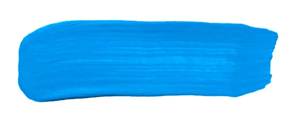 Fotobehang Vector blue paint texture isolated on white - gouache banner for Your design © evgeniya_m