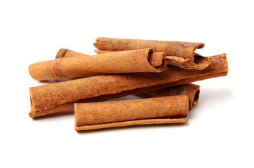 Cinnamon on a white background