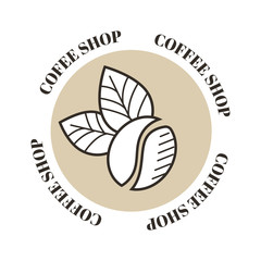 Coffee bean and leaves, grain or seed, hot drink ingredient