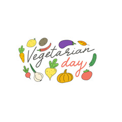 Autumn vegetables round composition with natural healthy food. Colorful hand drawn illustration in cartoon style. Concept for World Vegan Day. Vegetable vector illustration for web and design.