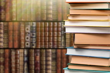 Stack of books isolated on white background