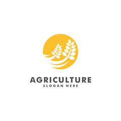 wheat farm logo design, Agriculture icon symbol vector illustration