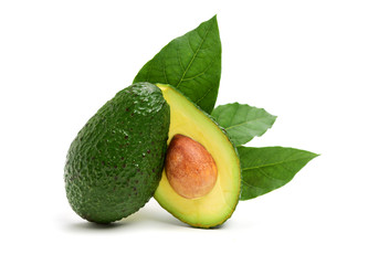 Avocado on a white background