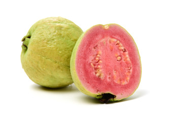 Pink guava isolated on white background