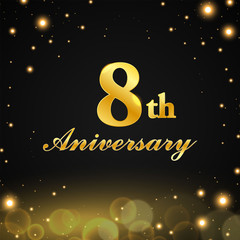 8th years anniversary design for greeting cards and invitation