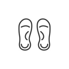 Orthopedic Insole line icon. linear style sign for mobile concept and web design. Orthotic Arch Support outline vector icon. Symbol, logo illustration. Vector graphics