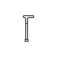 Walking stick line icon. Crutch linear style sign for mobile concept and web design. Stick cane outline vector icon. Symbol, logo illustration. Vector graphics