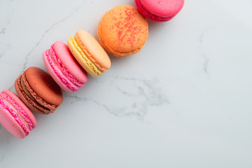 colorful macaroon on white background