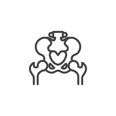 Pelvis bones line icon. linear style sign for mobile concept and web design. Hip joint outline vector icon. Symbol, logo illustration. Vector graphics