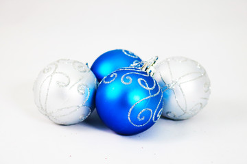 Christmas tree balls isolated on white