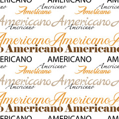 Coffee wallpaper with decorate and calligraphy text. Seamless lettering pattern.