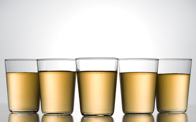 Honey Tea on white background.