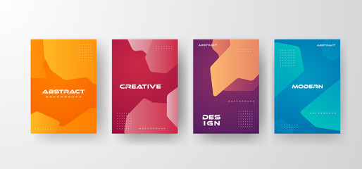 abstract element design, colorful gradient background, set of cover templates.