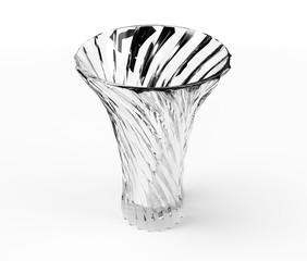 Ceramic vase isolated on white background, 3d rendering