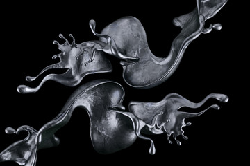 Splash fluid. 3d illustration, 3d rendering.