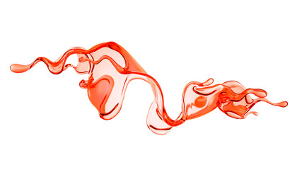 Splash fluid. 3d illustration, 3d rendering.